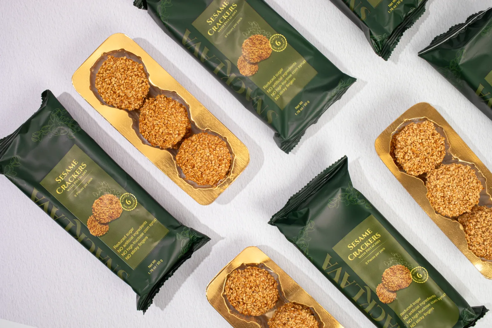 Sesame Crackers Pistachio - Snacklava®