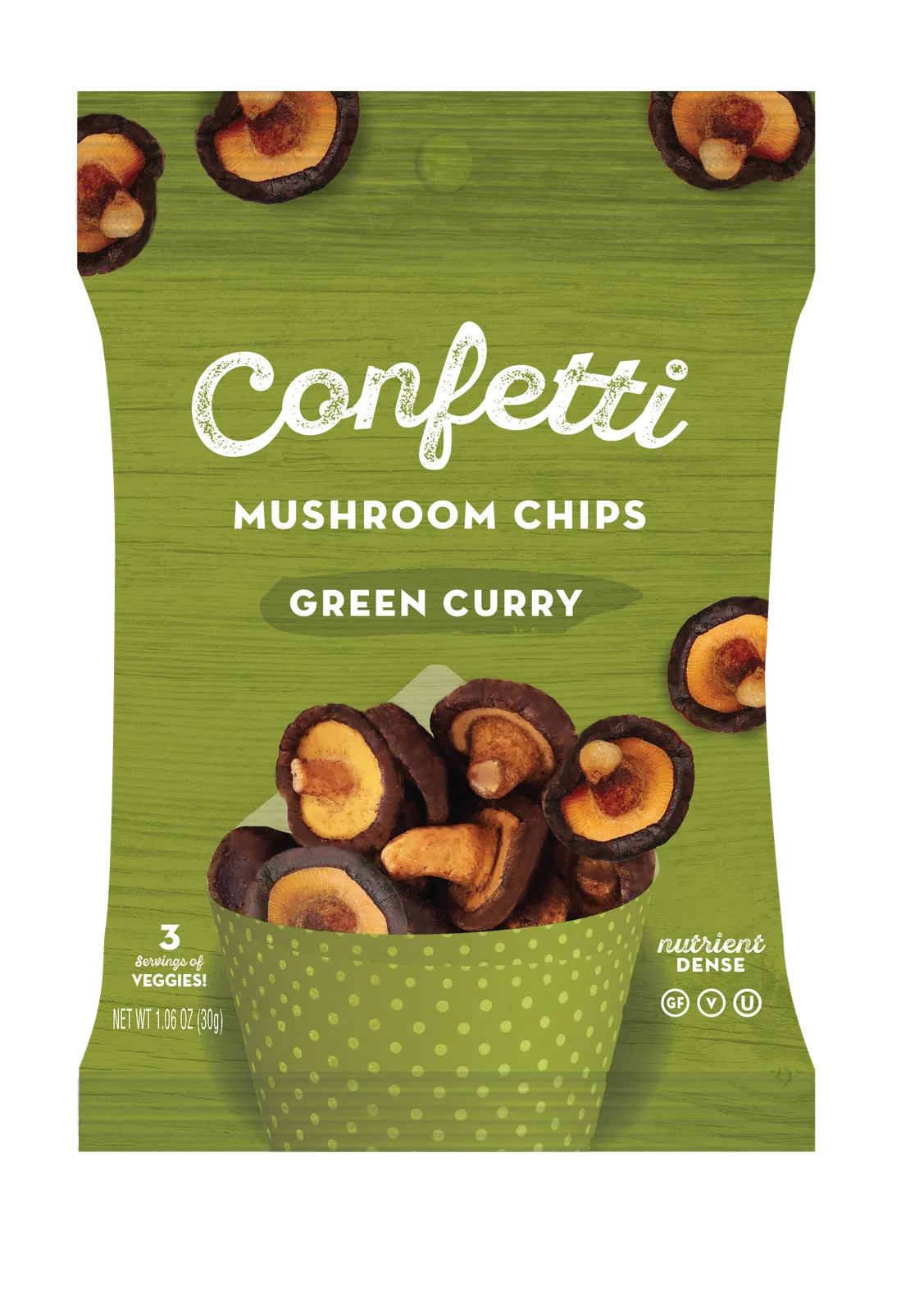 Mini Mushroom Chips, Green Curry