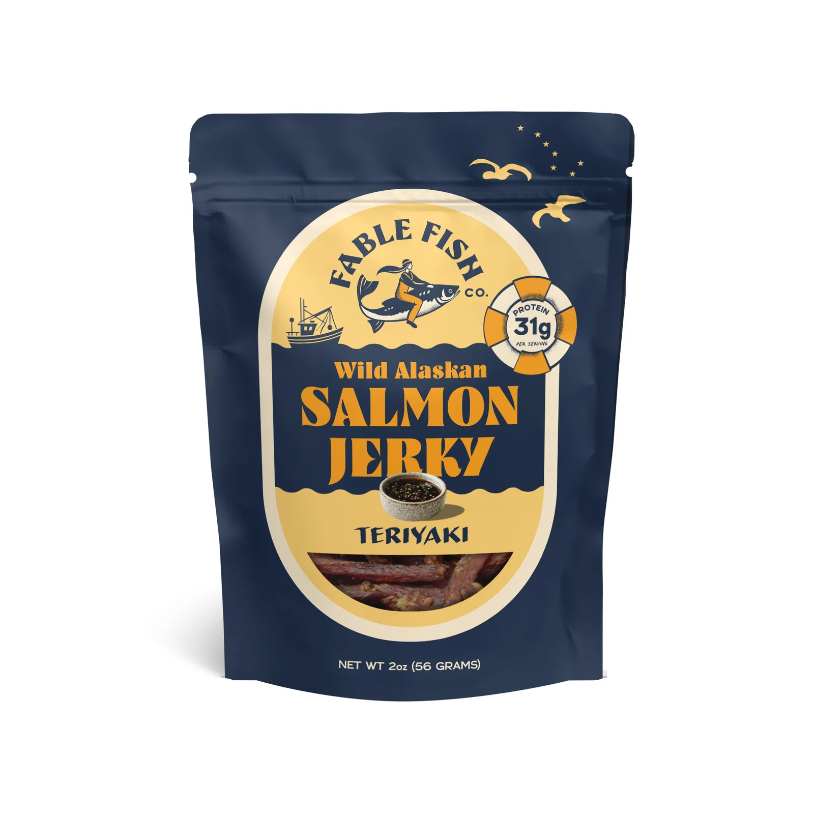 Wild Alaskan Teriyaki Sockeye Salmon Jerky