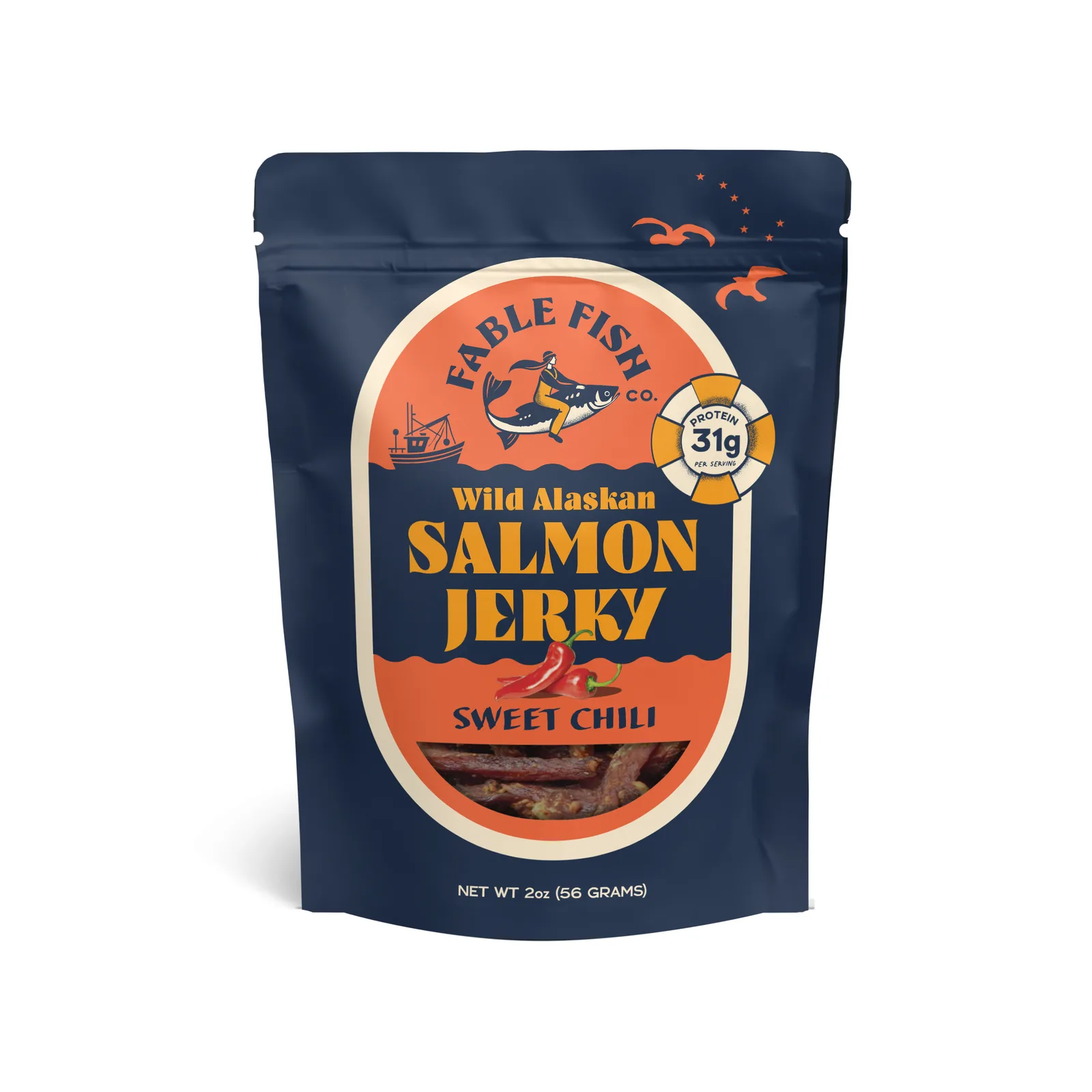 Wild Alaskan Sweet Chili Sockeye Salmon Jerky