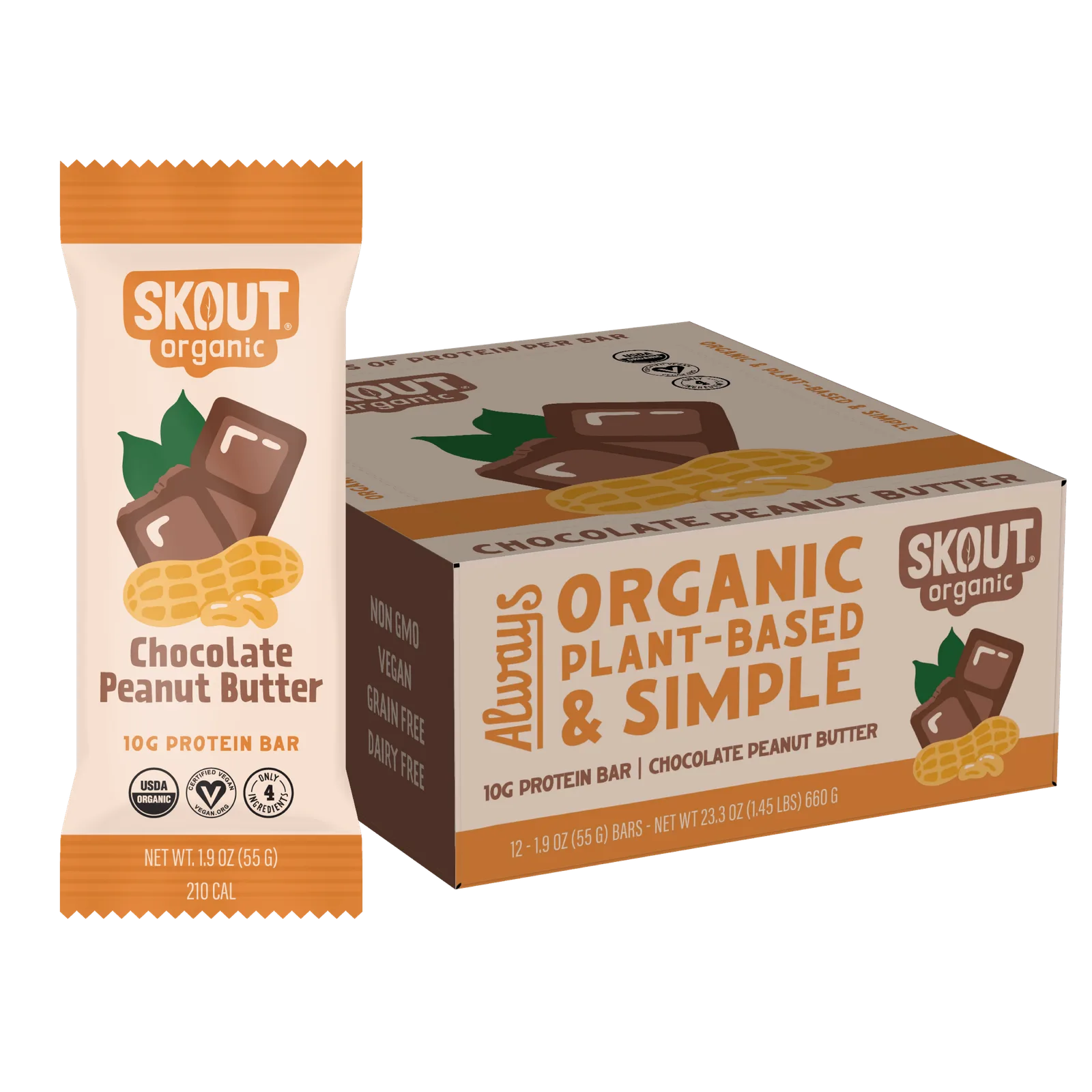 Chocolate Peanut Butter Protein Bars