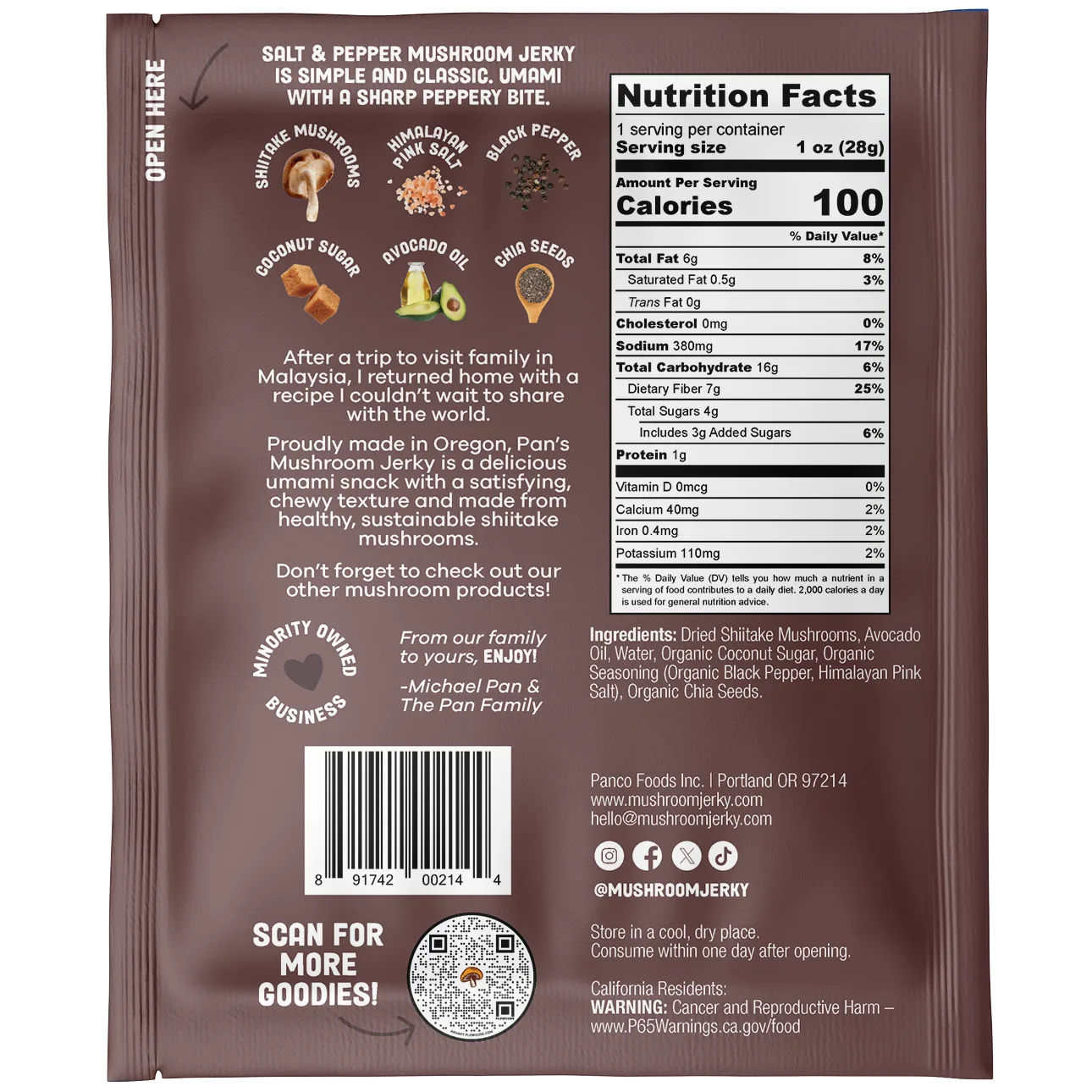 Salt & Pepper Mushroom Jerky