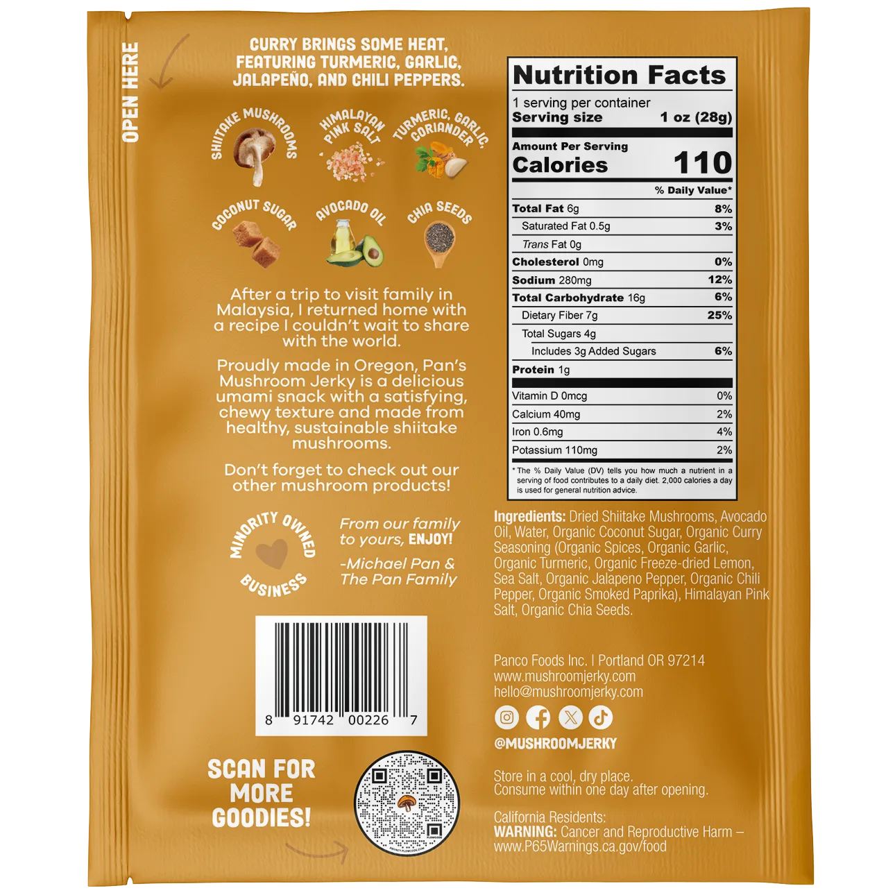 Curry Mushroom Jerky